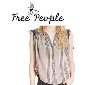 Free People Baby Blues Ombre Striped Shirt S
